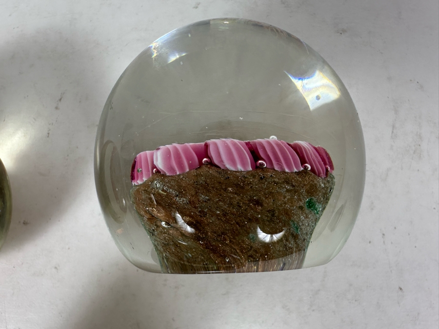 Three Vintage Millefiori Glass Paperweights 2.75'H [Photo 10]