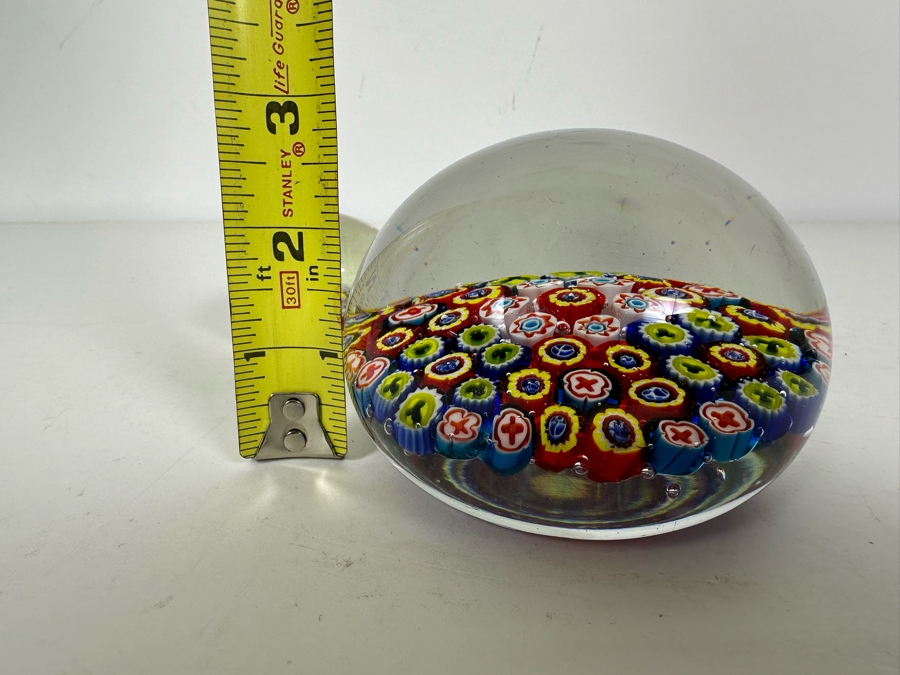 Three Vintage Millefiori Glass Paperweights 2.75'H [Photo 11]