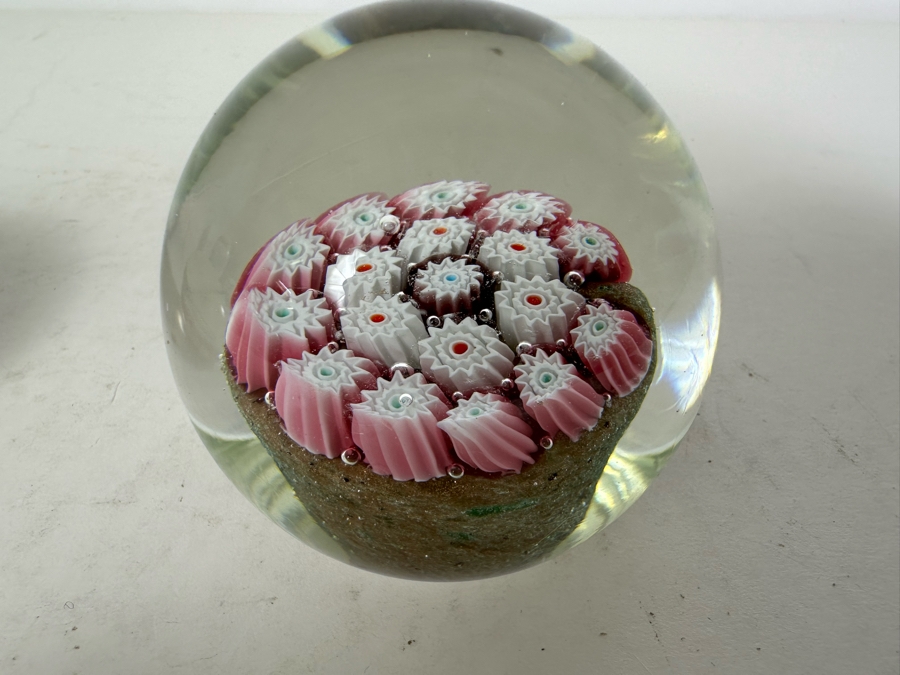 Three Vintage Millefiori Glass Paperweights 2.75'H [Photo 5]