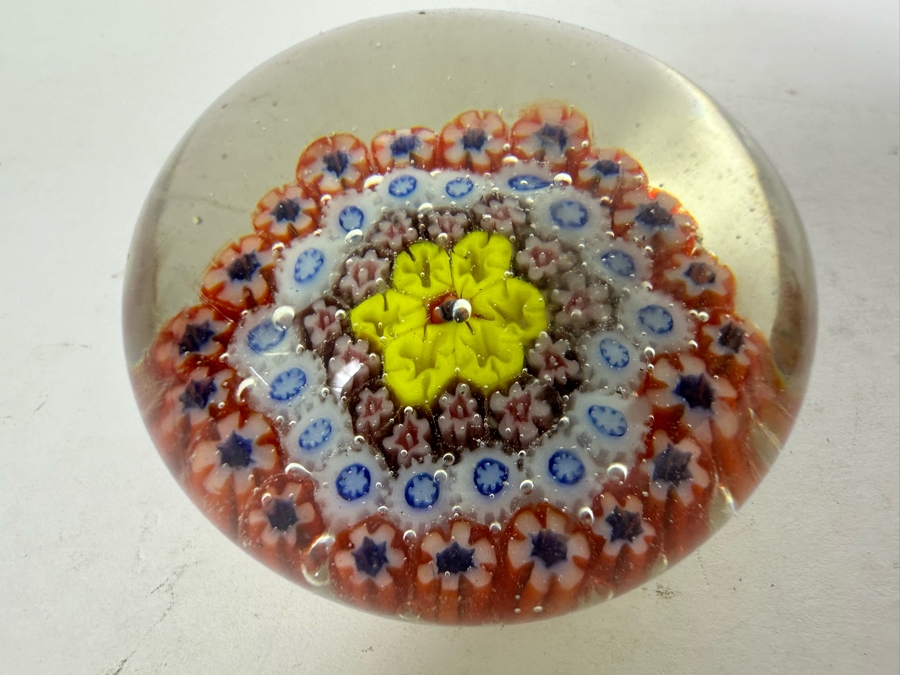 Three Vintage Millefiori Glass Paperweights 2.75'H [Photo 6]