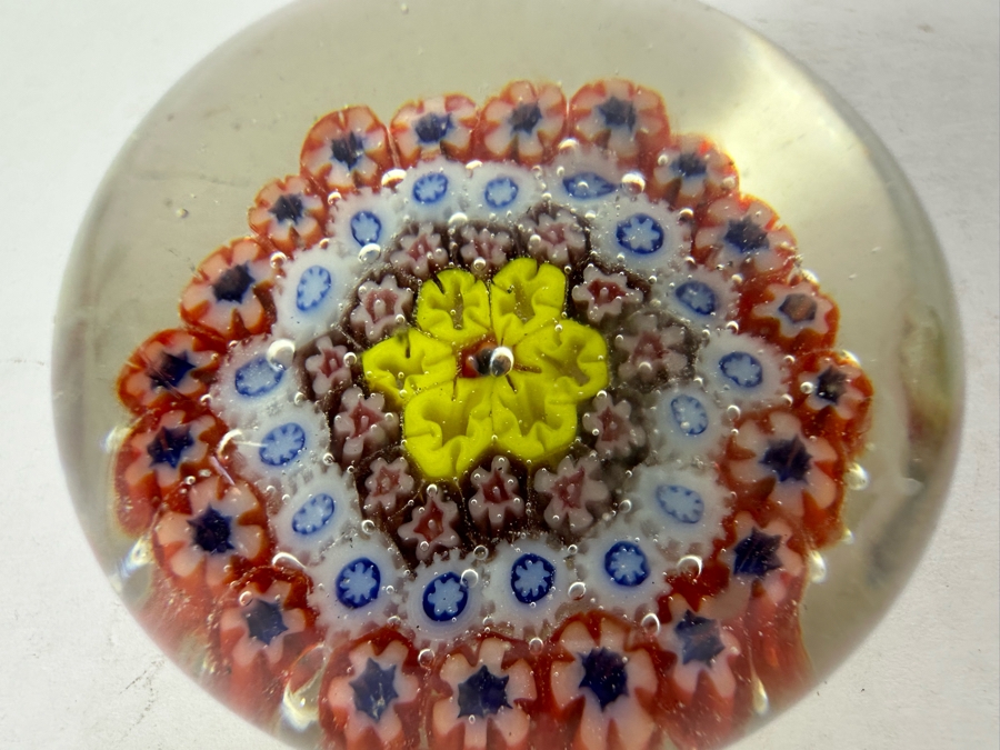 Three Vintage Millefiori Glass Paperweights 2.75'H [Photo 7]