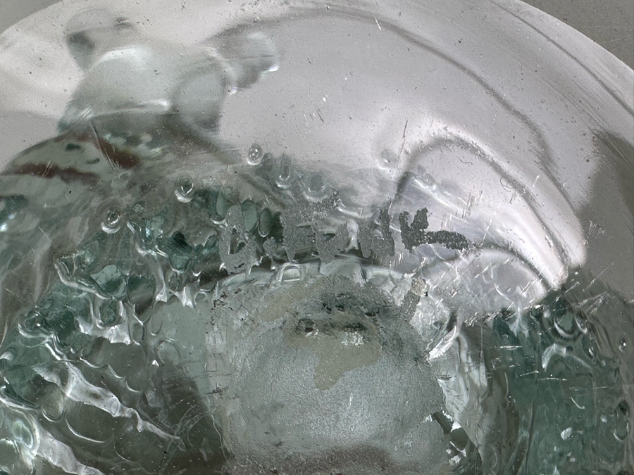 Vintage Signed Chris Funk Pheonix Studios Art Glass Dolphin Riding Wave Figurine 5.5'W X 5.5'D X 3.5'H [Photo 9]