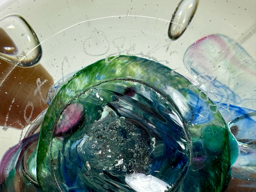 Pair Of Signed Art Glass Paperweights [Photo 11]