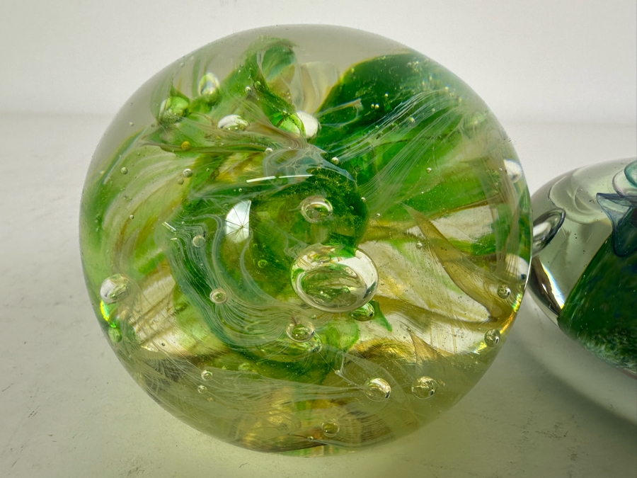 Pair Of Signed Art Glass Paperweights [Photo 6]