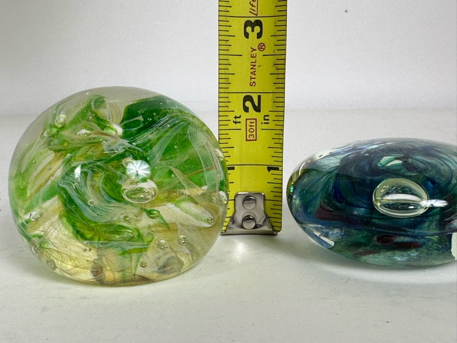 Pair Of Signed Art Glass Paperweights [Photo 16]