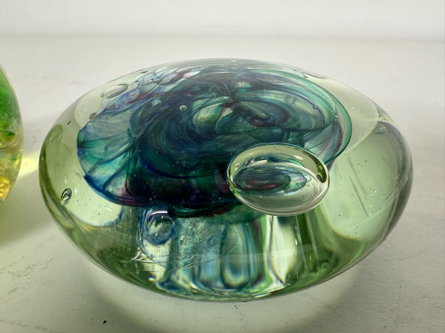 Pair Of Signed Art Glass Paperweights [Photo 7]