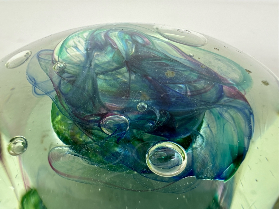 Pair Of Signed Art Glass Paperweights [Photo 3]