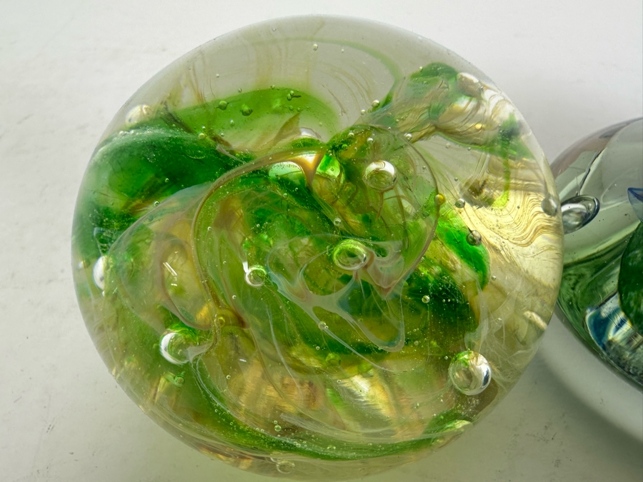 Pair Of Signed Art Glass Paperweights [Photo 5]