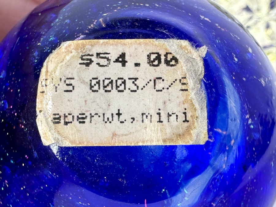 Waterford Glass Egg Paperweight, OBG Art Glass Egg Paperweight And Pair Of Signed Art Glass Paperweights (One With $54 Price Tag) [Photo 8]