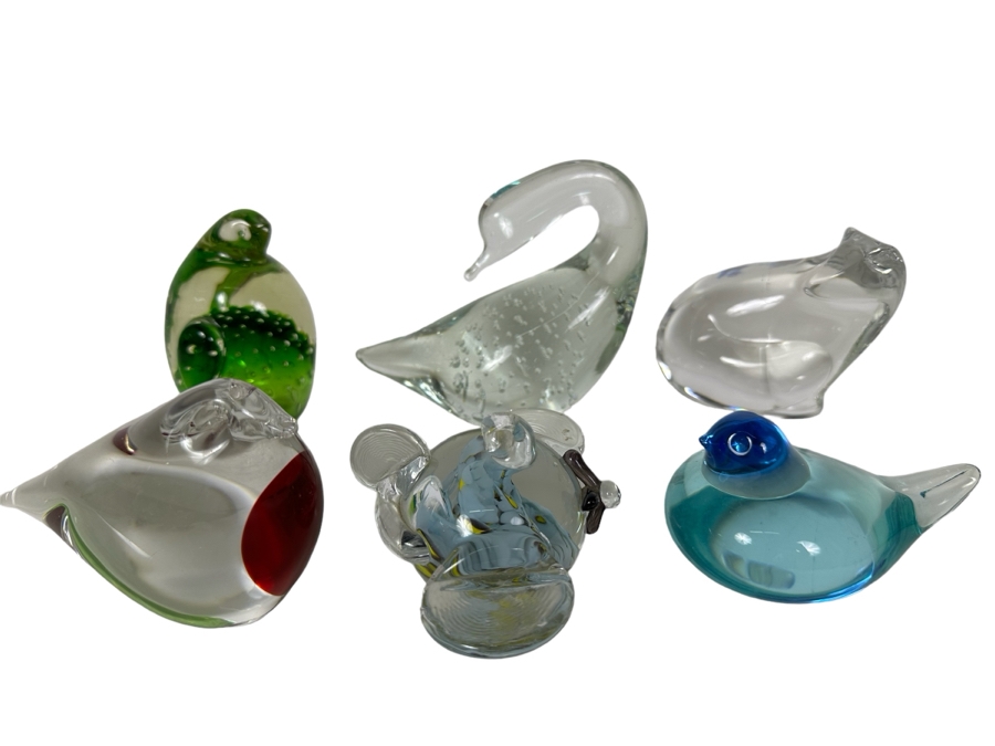 Collection Of Various Glass Birds, Fox & Fish Figurines [Photo 1]