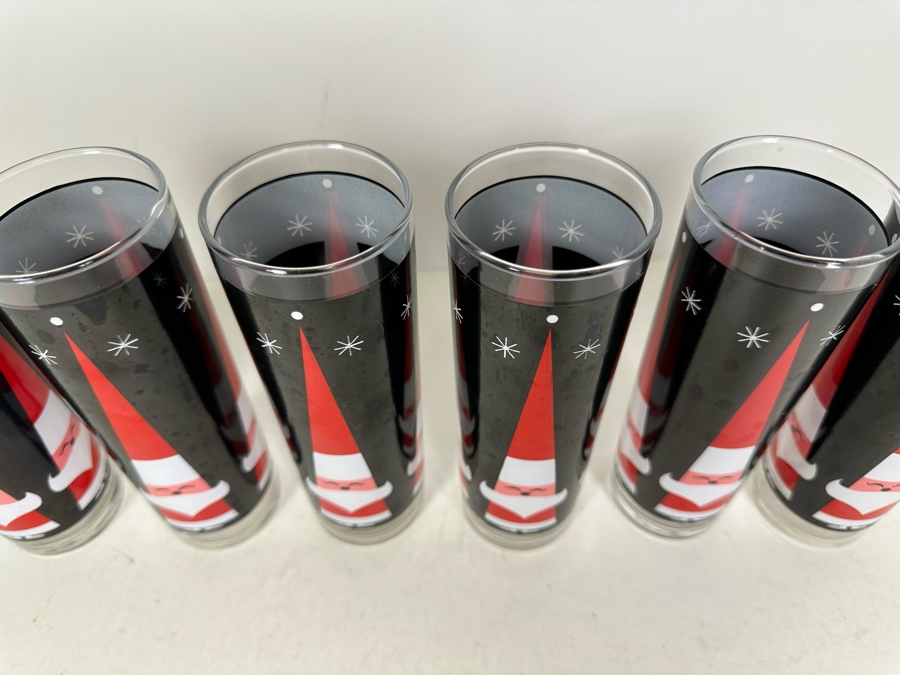 Seven Vintage Libbey Glass Company Holt-Howard Santa Claus Barware Glasses 7'H [Photo 3]