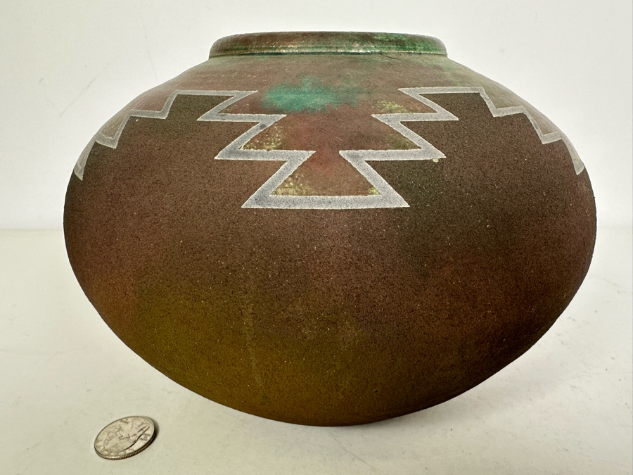 Vintage Art Pottery Vase Canyon Collection Sedona Arizona Artist Signed 9'W X 6.25'H [Photo 2]