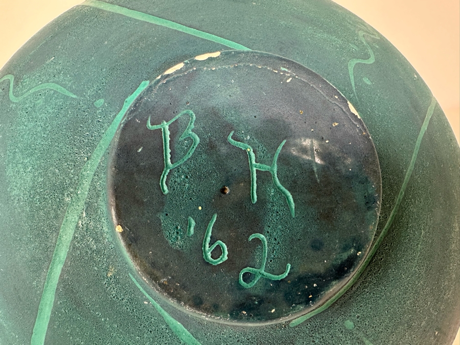 Mid-Century Modern Pottery Vase Signed BH 1962 8'H [Photo 9]