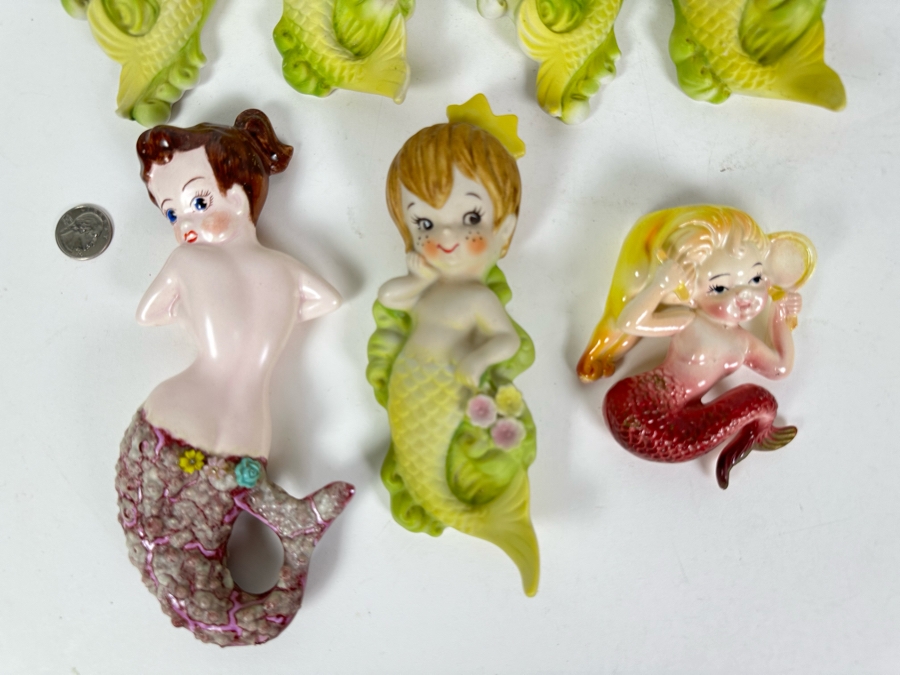 Seven Vintage Mermaids Ceramic Wall Decor 8'H [Photo 2]
