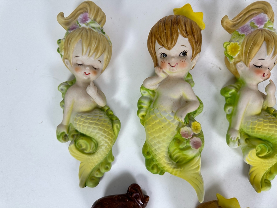 Seven Vintage Mermaids Ceramic Wall Decor 8'H [Photo 6]