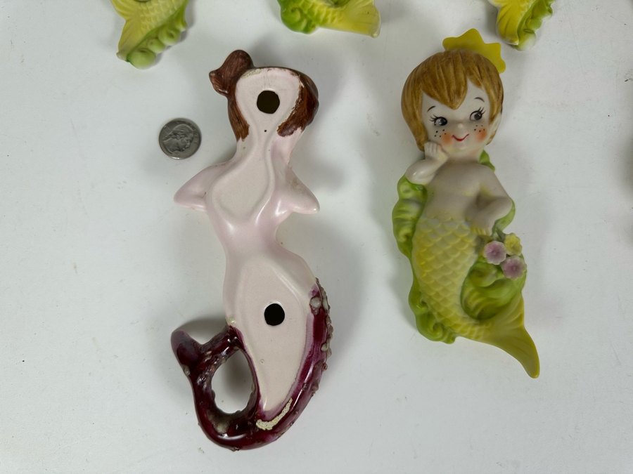Seven Vintage Mermaids Ceramic Wall Decor 8'H [Photo 10]