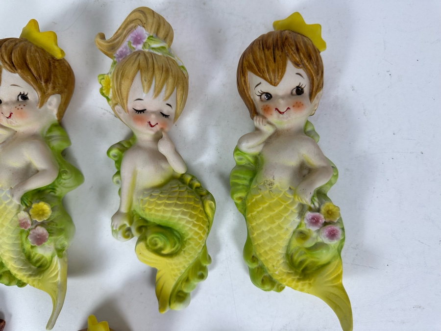 Seven Vintage Mermaids Ceramic Wall Decor 8'H [Photo 7]