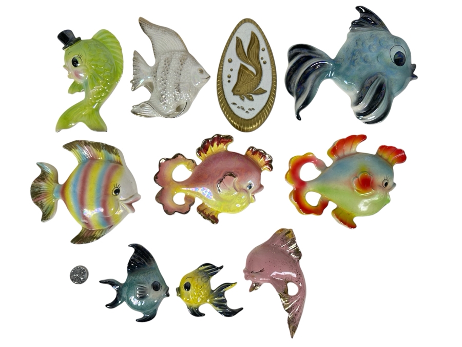 Ten Vintage Fish Wall Decor Some Are Ceramicraft San Clemente CA