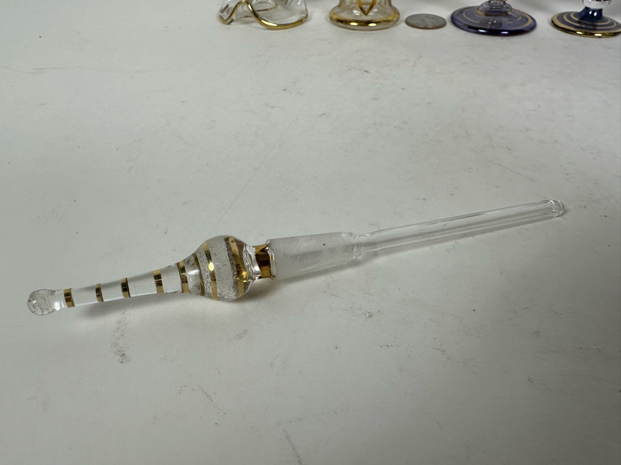 Five Vintage Handblown Egyptian Glass Perfume Bottles 8'H [Photo 8]