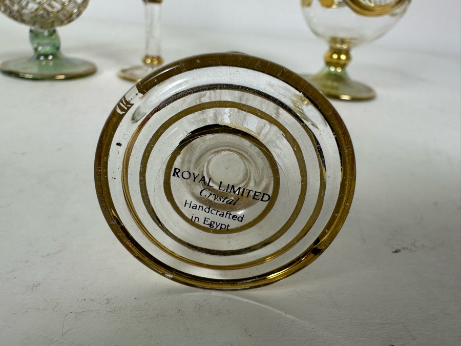 Six Vintage Handblown Egyptian Glass Perfume Bottles 7'H [Photo 8]