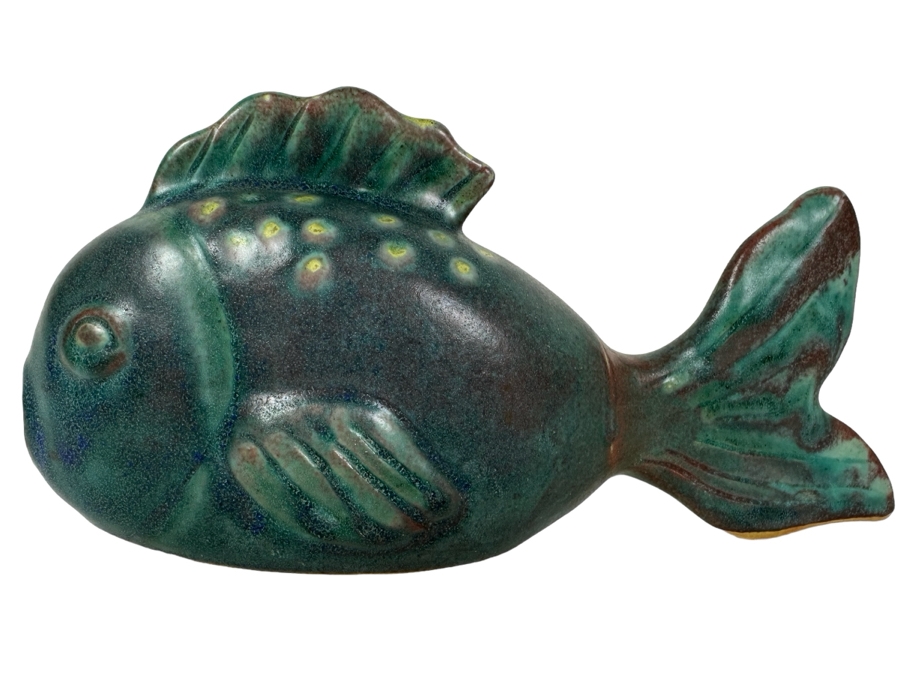 Vintage Studio Pottery Fish Signed Teka 1981 10.5'W X 5'H [Photo 1]