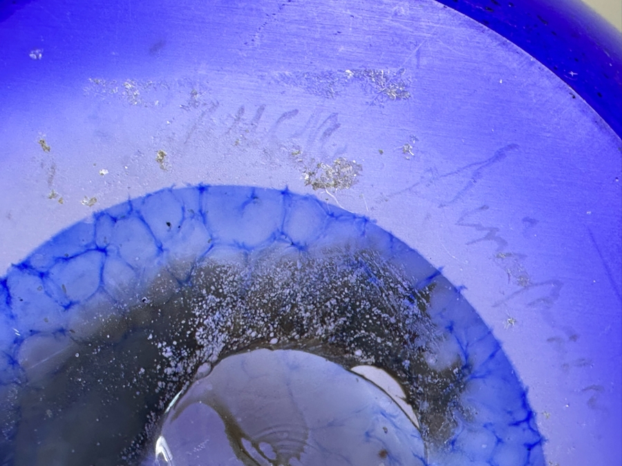 Pair Of Signed Art Glass Perfume Bottles 5.5'H [Photo 8]