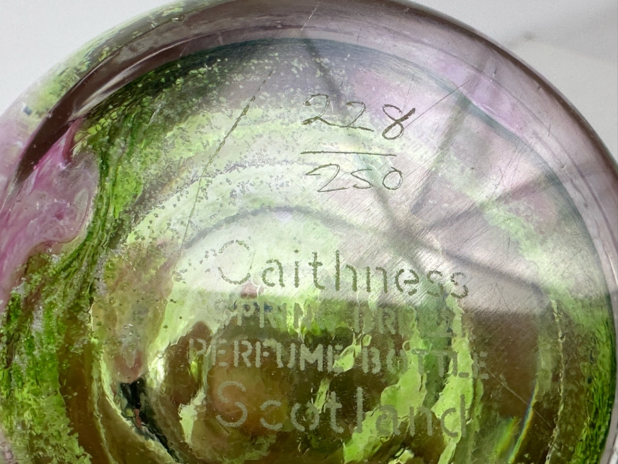 Pair Of Signed Art Glass Perfume Bottles 5.5'H [Photo 11]