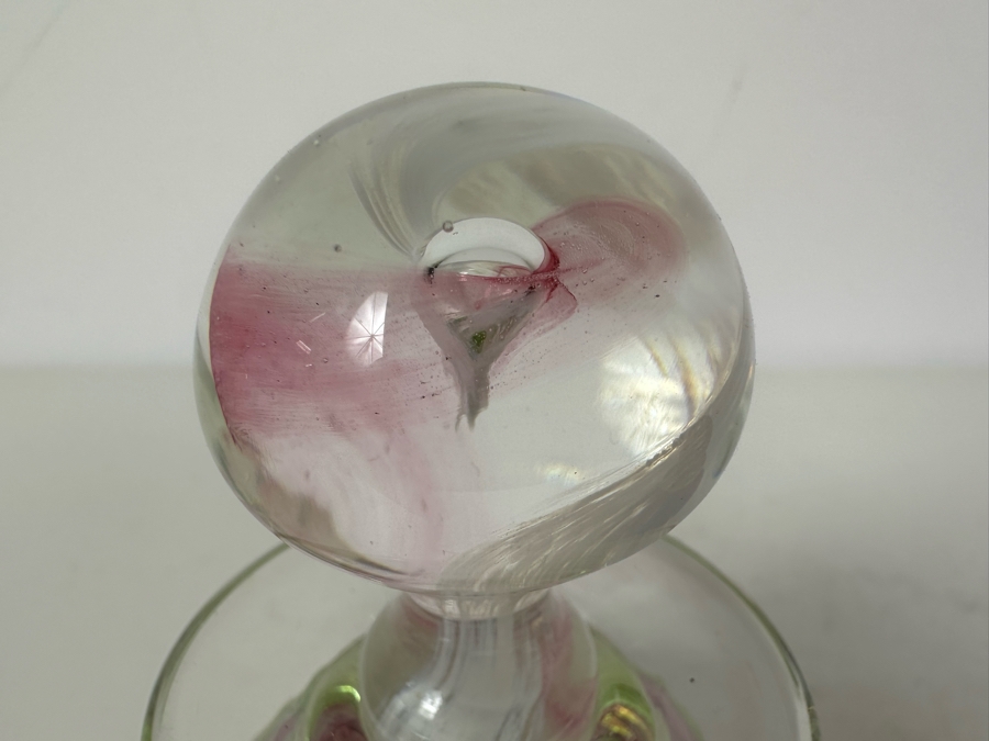 Pair Of Signed Art Glass Perfume Bottles 5.5'H [Photo 4]