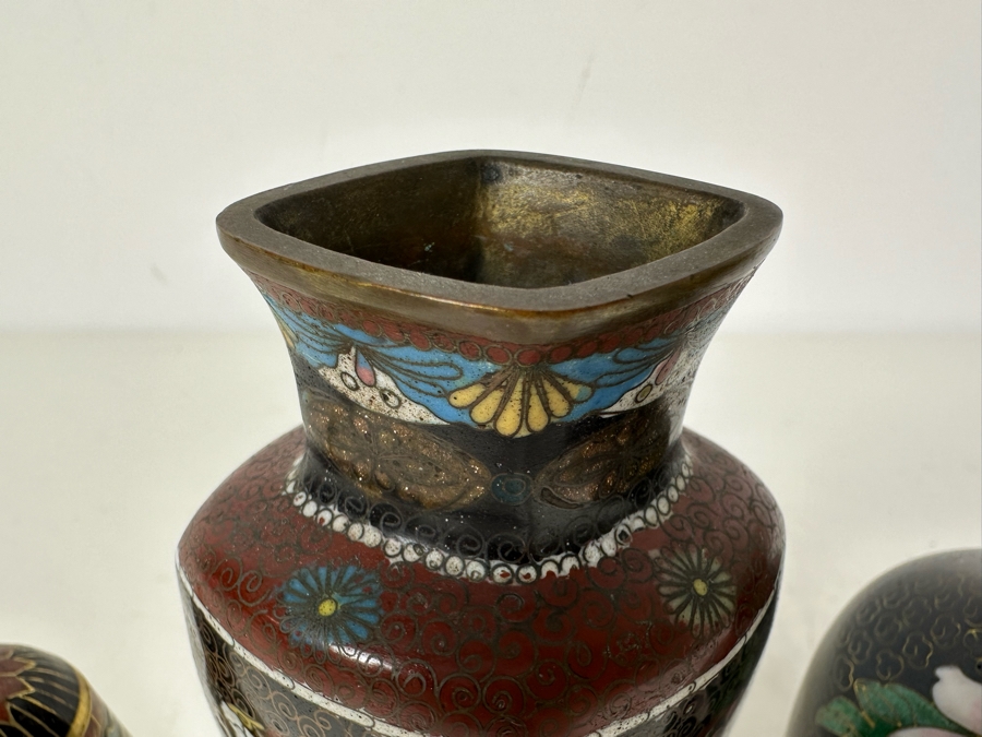 Vintage Chinese Cloisonne Lot 6'H [Photo 2]
