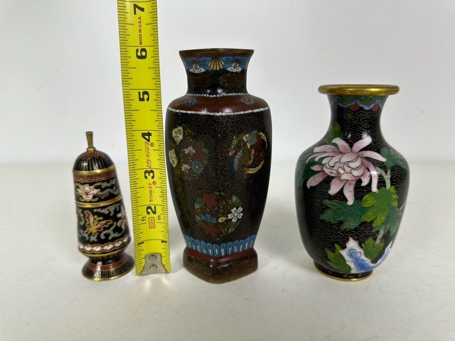 Vintage Chinese Cloisonne Lot 6'H [Photo 14]
