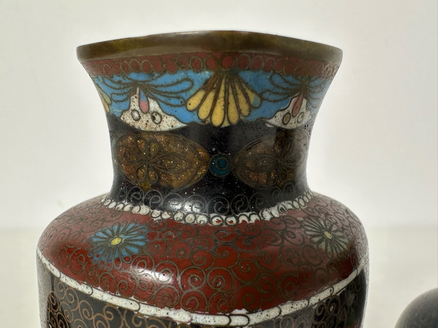 Vintage Chinese Cloisonne Lot 6'H [Photo 3]