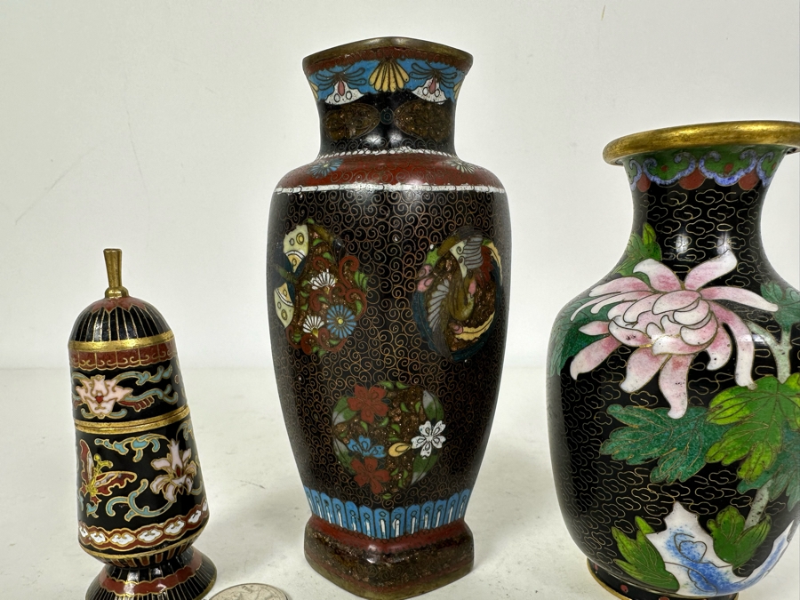 Vintage Chinese Cloisonne Lot 6'H [Photo 8]