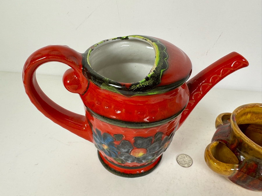 Vintage MCM German Pitcher 7'H And Art Pottery Planter [Photo 4]