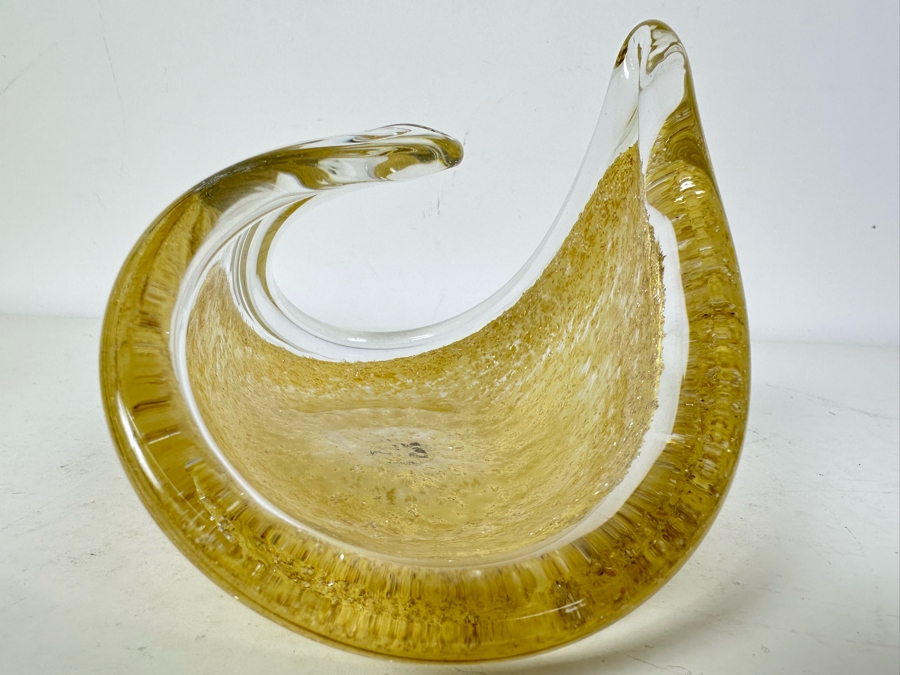 Vintage Venetian Glass Il Vetro Dei Dogi Sculptural Glass Bowl 7'W X 4.5'H [Photo 4]