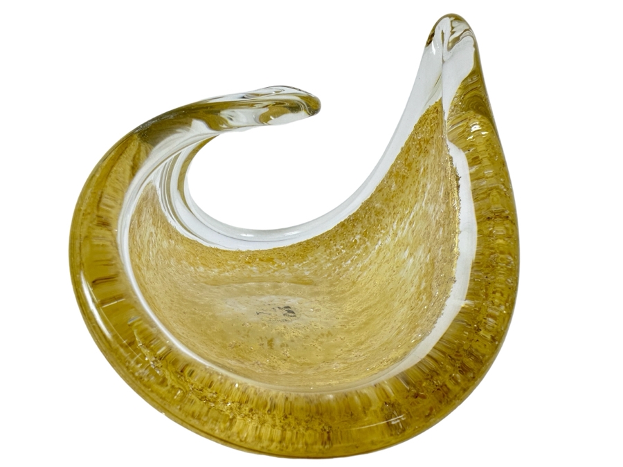 Vintage Venetian Glass Il Vetro Dei Dogi Sculptural Glass Bowl 7'W X 4.5'H [Photo 1]