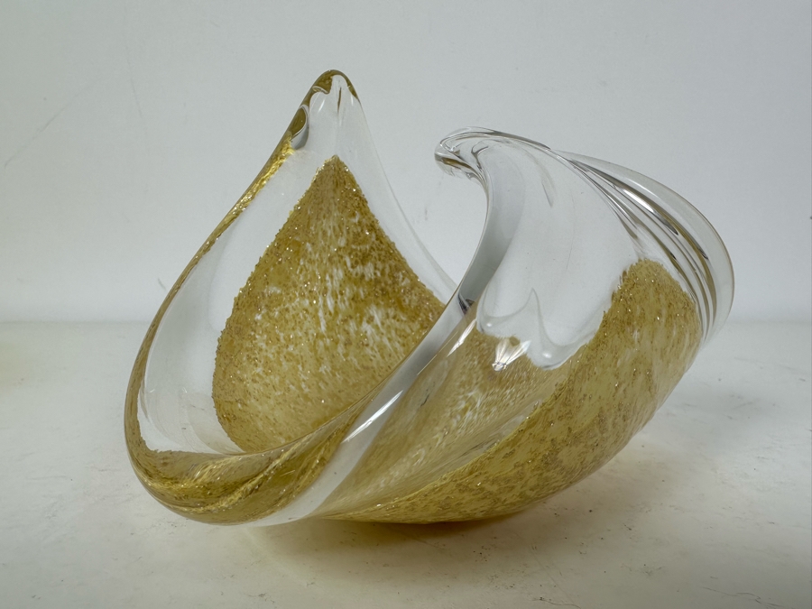 Vintage Venetian Glass Il Vetro Dei Dogi Sculptural Glass Bowl 7'W X 4.5'H [Photo 3]