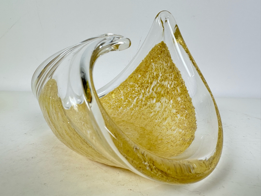 Vintage Venetian Glass Il Vetro Dei Dogi Sculptural Glass Bowl 7'W X 4.5'H [Photo 2]