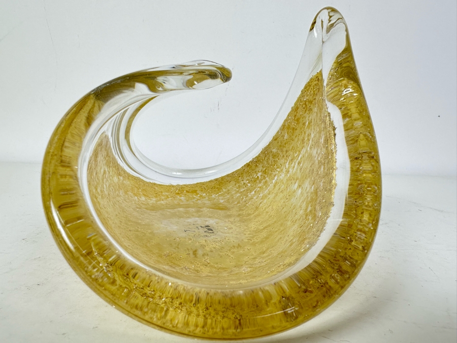 Vintage Venetian Glass Il Vetro Dei Dogi Sculptural Glass Bowl 7'W X 4.5'H [Photo 5]