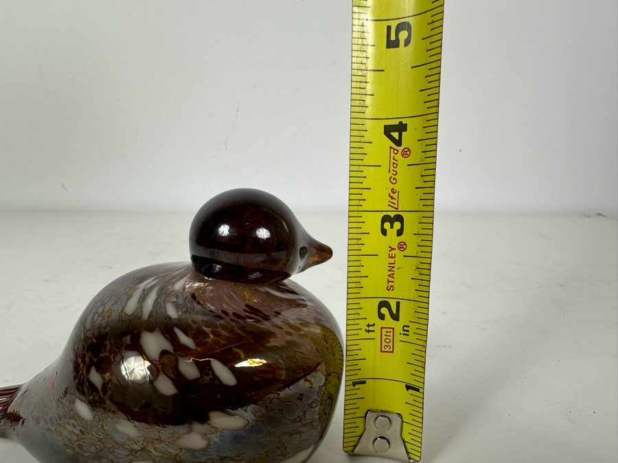 Vintage Artist Signed Art Glass Bird Figurine 5.5'W X 3'H [Photo 11]