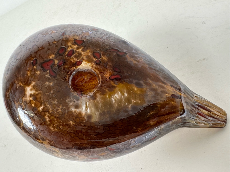 Vintage Artist Signed Art Glass Bird Figurine 5.5'W X 3'H [Photo 7]