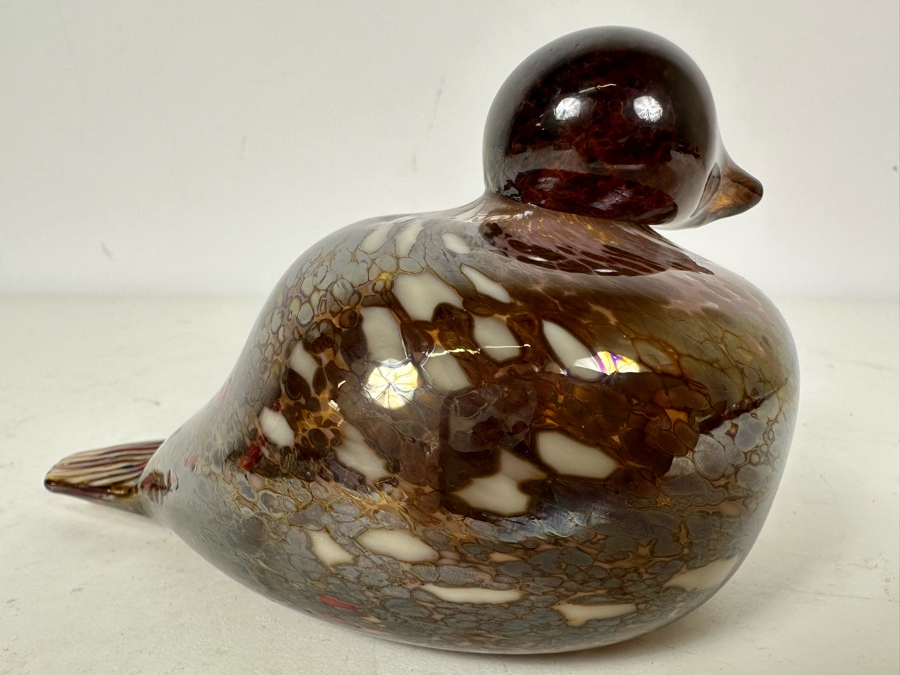 Vintage Artist Signed Art Glass Bird Figurine 5.5'W X 3'H [Photo 5]