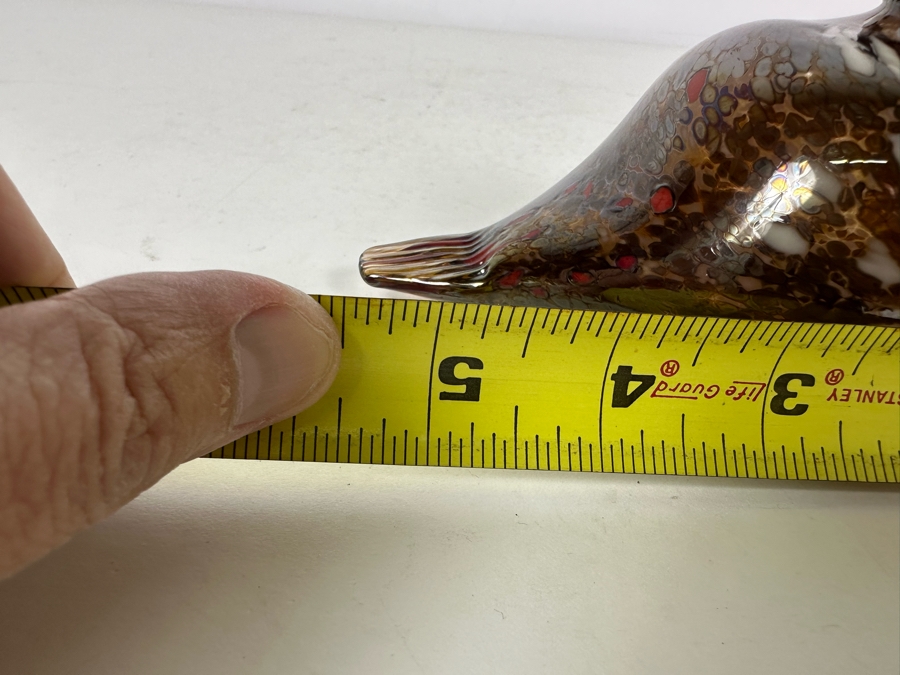 Vintage Artist Signed Art Glass Bird Figurine 5.5'W X 3'H [Photo 10]
