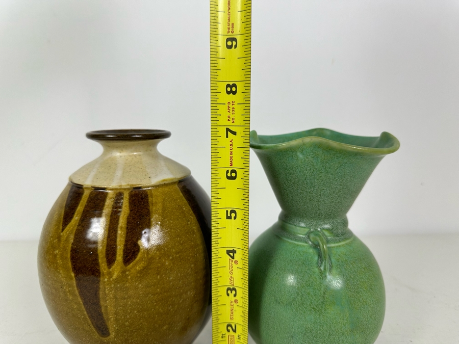 Pair Of Signed Studio Pottery Vases 7'H [Photo 8]