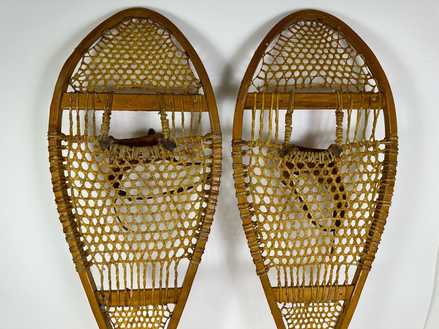 Pair Of Vintage Wood & Rawhide Snowshoes 42'L [Photo 6]