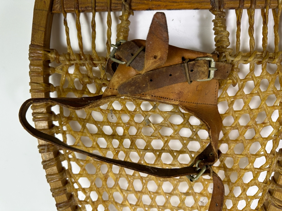 Pair Of Vintage Wood & Rawhide Snowshoes 42'L [Photo 2]