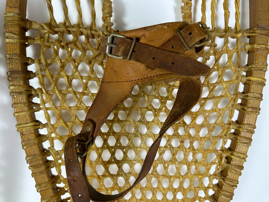 Pair Of Vintage Wood & Rawhide Snowshoes 42'L [Photo 5]