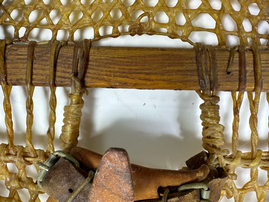 Pair Of Vintage Wood & Rawhide Snowshoes 42'L [Photo 3]
