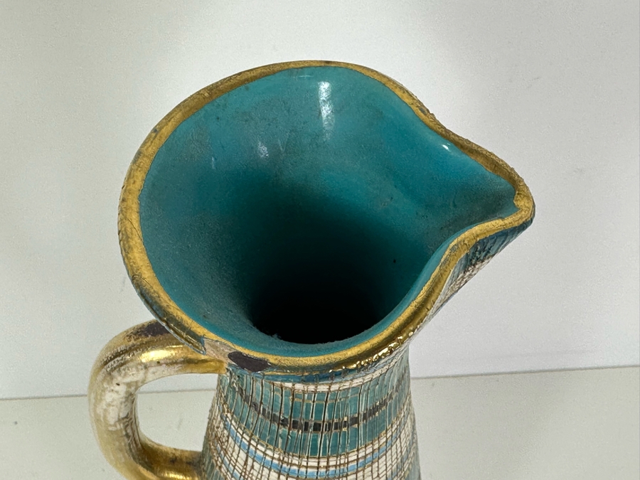 Vintage MCM Italian Ceramic Pitcher With Chip In Rim 13'H [Photo 5]