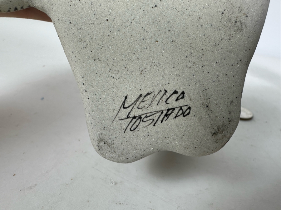 Pair Of Signed Mexican Pottery Cat Figurines 5.5'H [Photo 6]