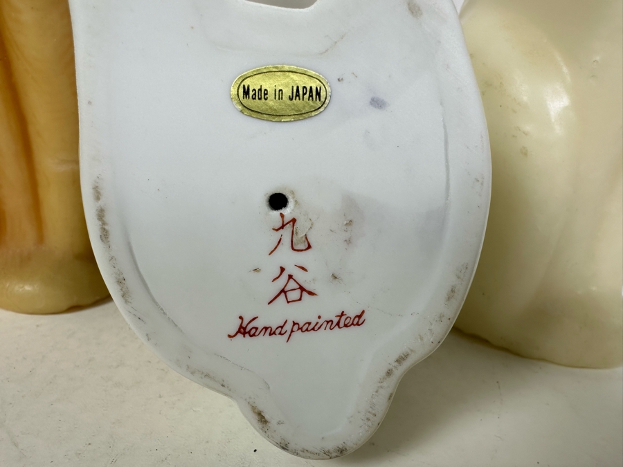 Three MCM Wax Cat Candles 11'H And Signed Porcelain Japanese Hand Painted Cat 7.5'H [Photo 5]